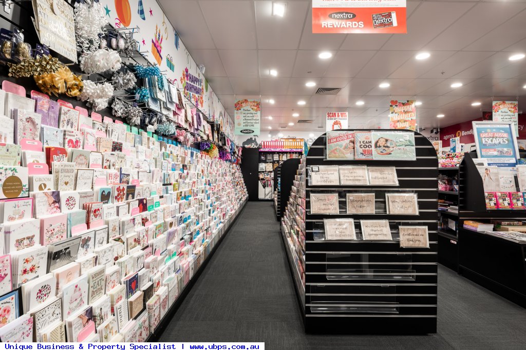 Only newsagent with lotto in the shopping centre.